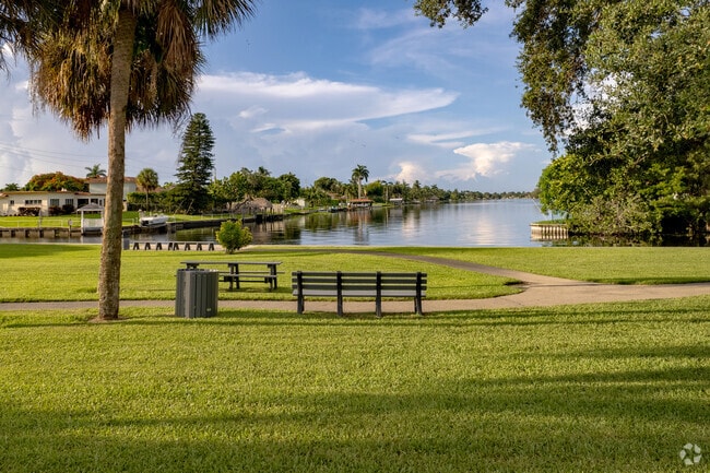 Memorial Park in Lake Worth, FL is dedicated to all that served and overlooks Lake Clarke.