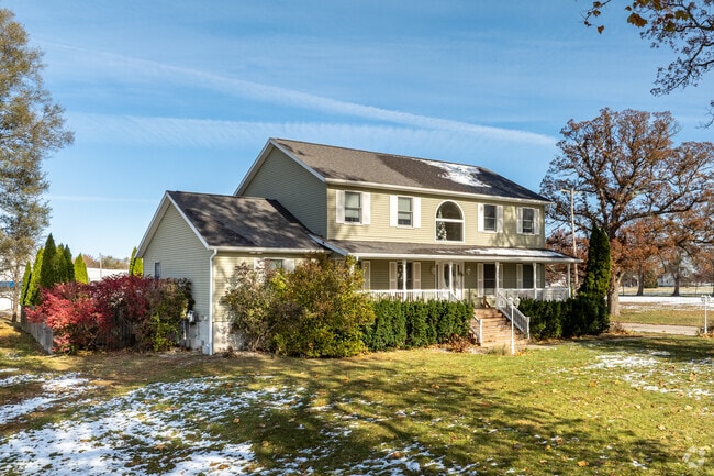 Residents in Watseka appreciate their spacious front porches in their colonial-inspired homes.