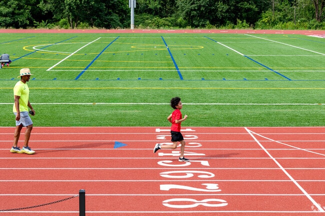 The newly constructed track and field at Decatur Legacy Park in Winnona Park Historic District offers a great place to train for your event.