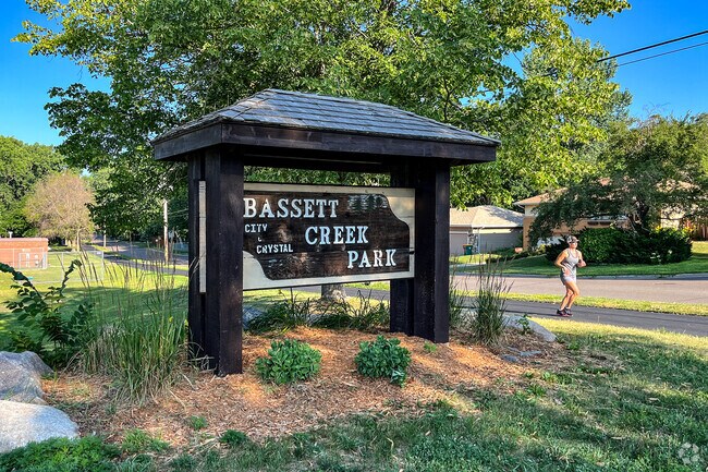 Running/walking trails weave in and around the neighborhoods of Crystal, MN.