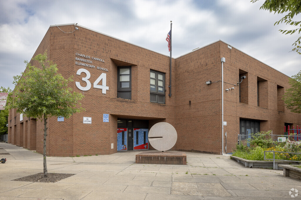 Charles Carroll Barrister Elementary School building in Washington Village