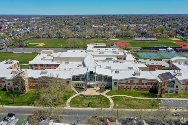 Aerial view of Trenton Central High School in Trenton, New Jersey.