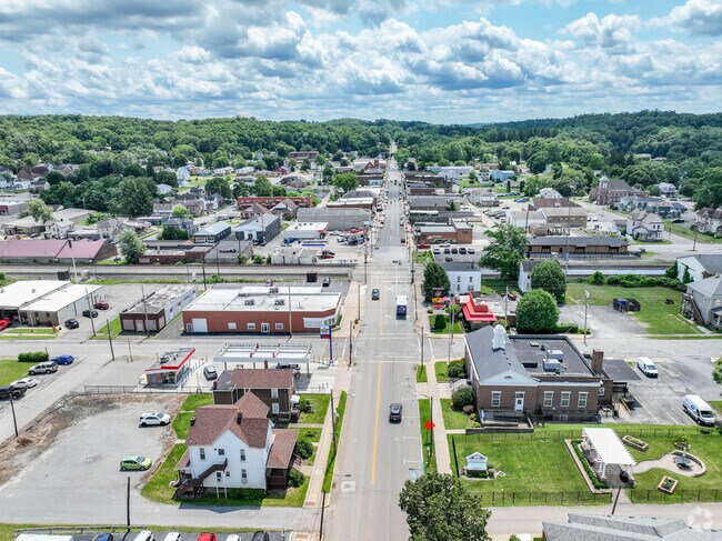 Go shopping in East Palestine down Market Street.