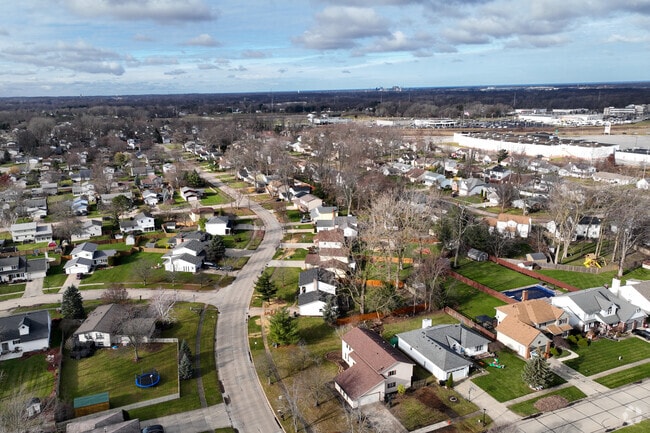 Houses wind along sleepy streets in Sheffield Village.