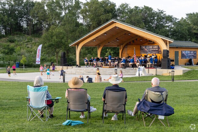 The bandshell at Casperson Park in Lakeville, MN hosts Live at the Lake.