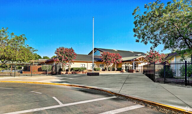 The City of Turlock Dennis Earl Elementary sits within a quiet neighborhood.