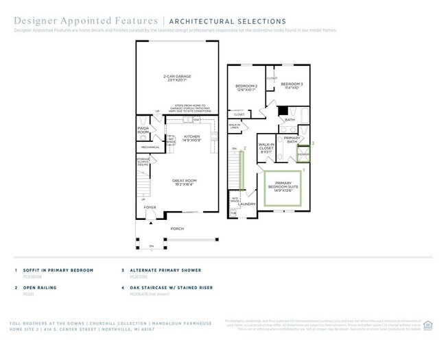Toll Brothers at The Downs - Churchill Collection, Mandaloun Plan unit 36756211, Northville, MI 48167 - photo 4