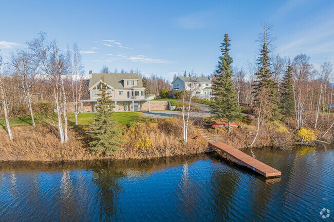 Morning light shines on lake homes in South Lakes.