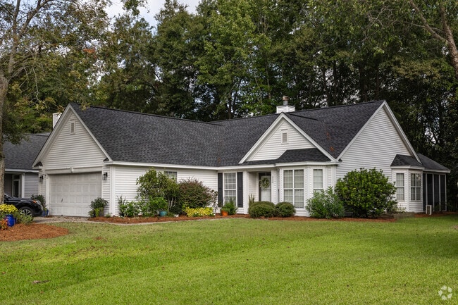 Belle Hall in Mount Pleasant has traditional style homes with tree shaded lawns.