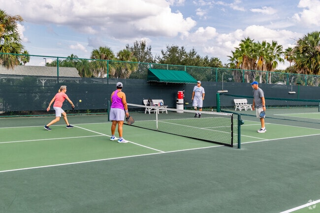 Residents enjoy playing pickleball at SeaBreeze Recreation Center in The Villages.