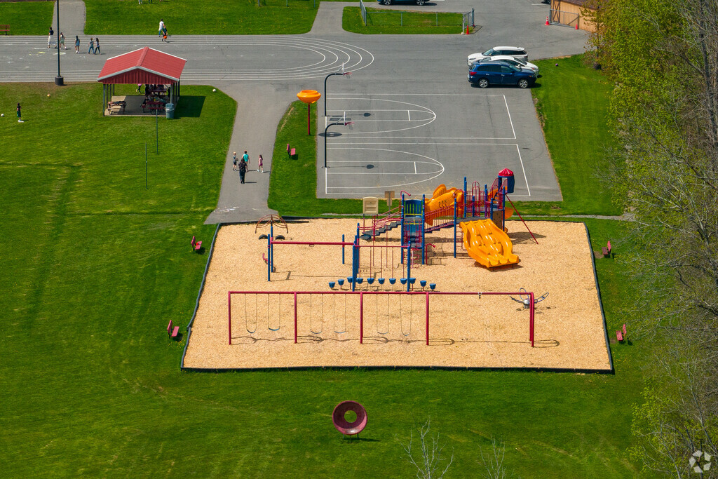Kids enjoy the playground at Bridgeport Elementary.