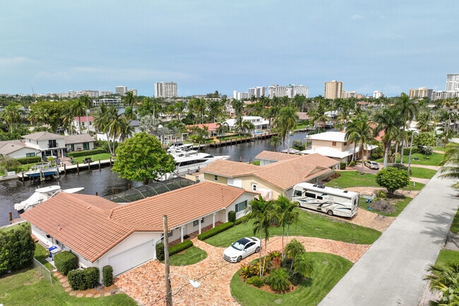 Traditional single-family homes on the water in Santa Barbara Estates.