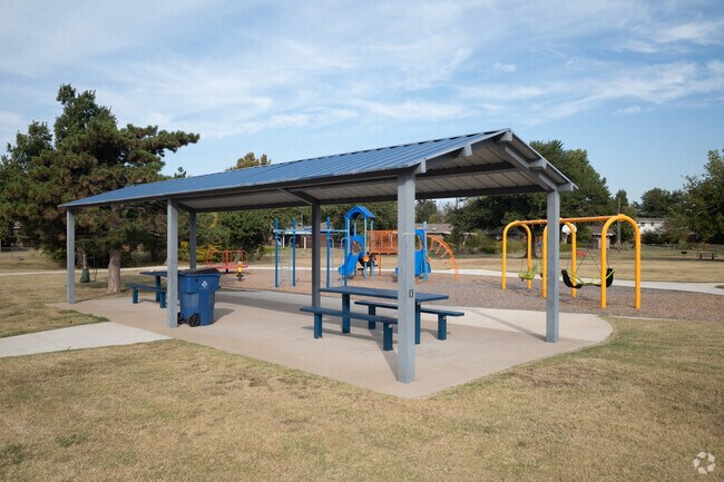 Meeker Park in The Village offers covered picnic areas for gatherings.