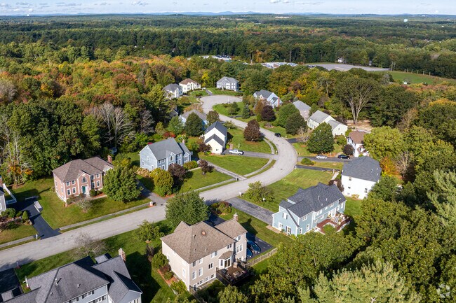A row of large contemporary styled homes in the Hitchingpost neighborhood.