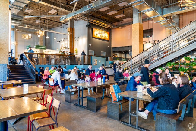 The Durham Food Hall in the Central Park neighborhood features a variety of quick cuisine.