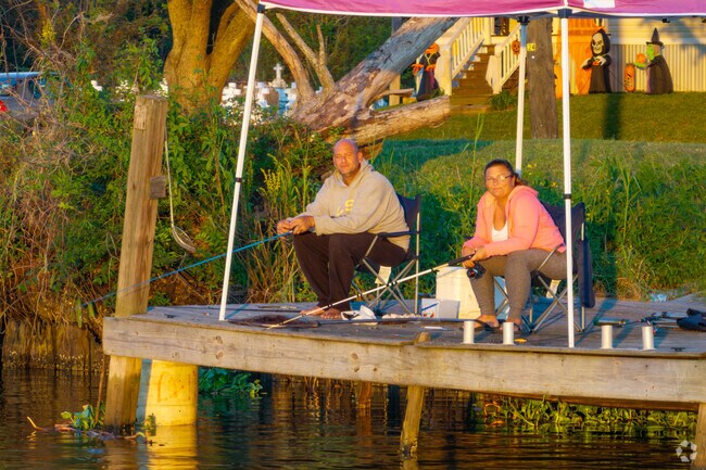 Fishing docks provide the perfect venue for beautiful sunset views in Montegut.