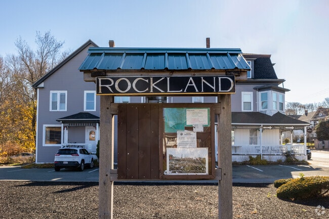 A beautiful bulletin board stands in the center of Rockland.