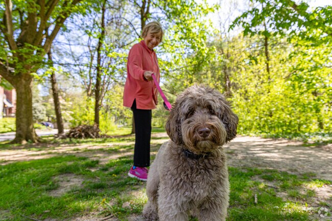 Stoney Run Park's walking trails are perfect for residents to walk their pets.
