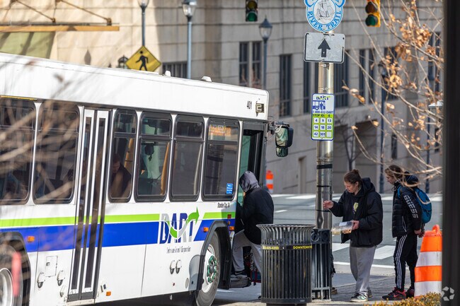 Delaware Avenue residents can catch the bus from any of the nearby stops in the neighborhood.