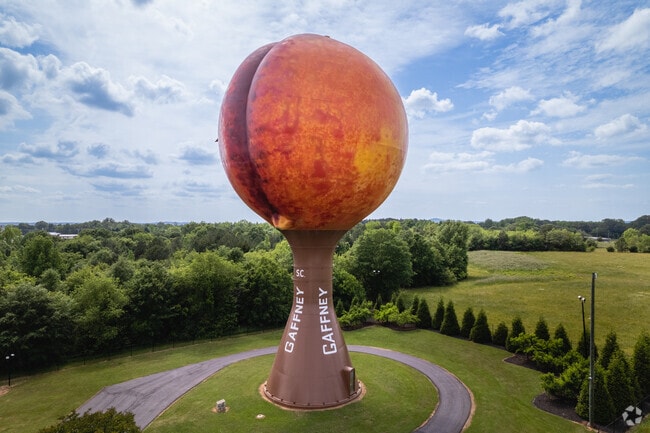 The Gaffney Peachoid Water Tower is one of the main attractions in Gaffney, SC.