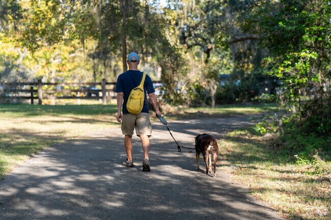 Scenic paths in Suburban Heights are perfect for walking dogs.