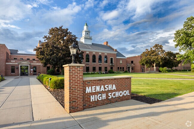 Menasha High School, standing tall with classic brick architecture, scores a B+ from Niche.