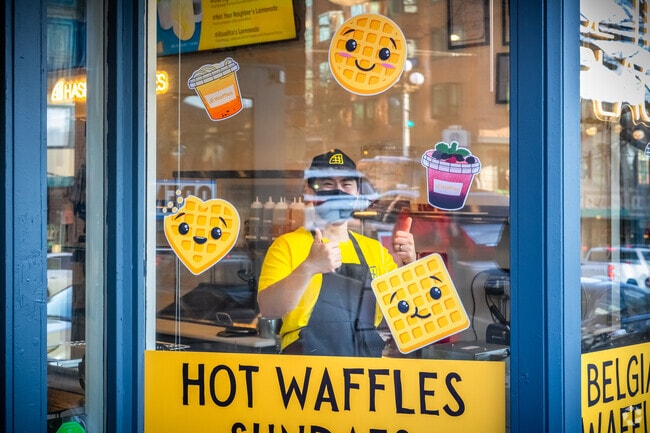 Hot Waffles on First Avenue in Pike Place Market is a must-visit.