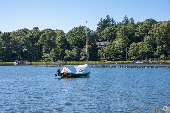 Boats sway gently in the breeze at Kent’s Point Conservation Area near Orleans on Cape Cod.