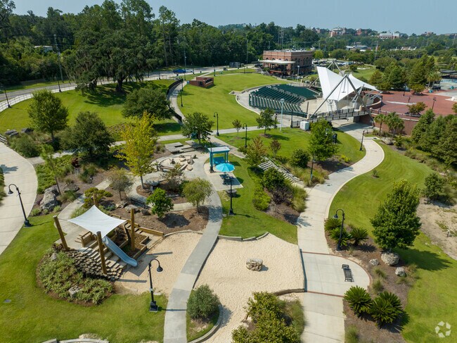 Cascades Park has a large playscape for the residents to enjoy.