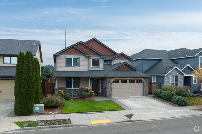 Many contemporary homes n Orchards Area include attached garages.