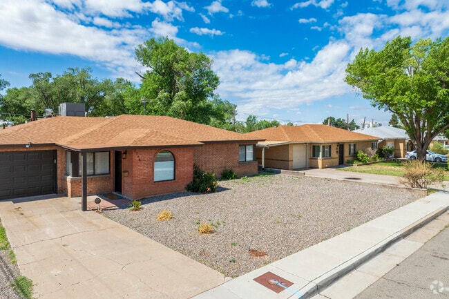 Mid-20th-century ranch-style homes line the streets in Inez.