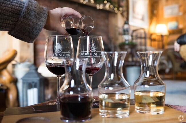 Somers Residents can enjoy a glass of wine and catch up at Worthington Vineyards & Winery.