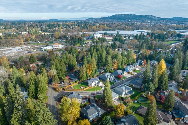 Residential areas bump up against commercial area in the north side of Oatfield.