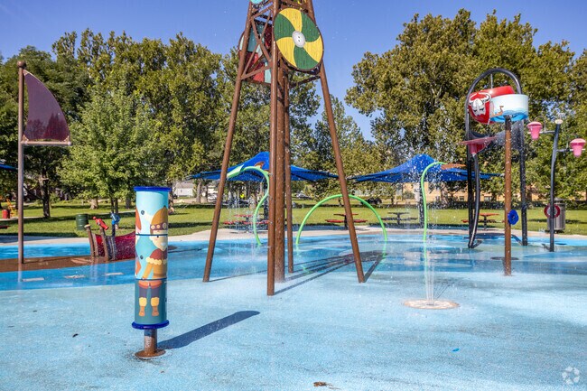 Miller Park near Crown Point features a sprawling splash pad to keep cool on hot days.