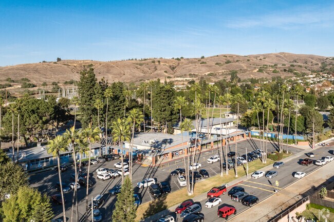 Ladera Palma Elementary from above La Habra City.