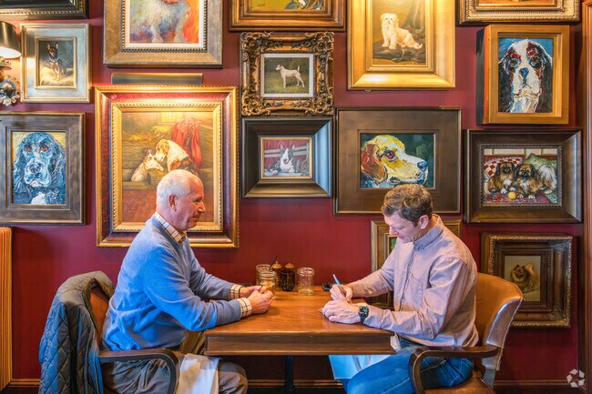 The White Dog Cafe in Wayne delights diners with playful dog-themed décor and a welcoming atmosphere.