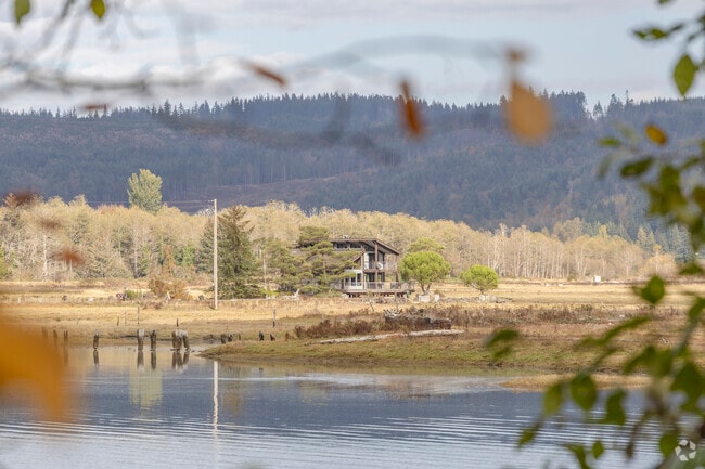 Just on the outskirts of Quilcene you will find unique waterfront property.