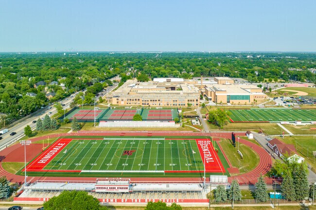 Hinsdale Central High School has 2,472 students with an overall A+ grade according to Niche.