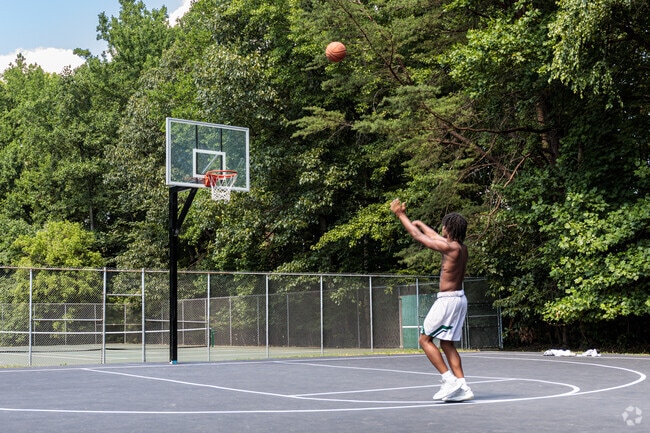 Fairhaven Park features basketball courts for afternoon pickup games.