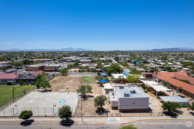 An aerial view of the play area at Ochoa Elementary School.