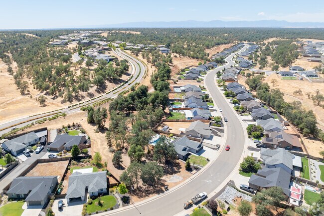 Homes in Anderson City Center line curvy streets.