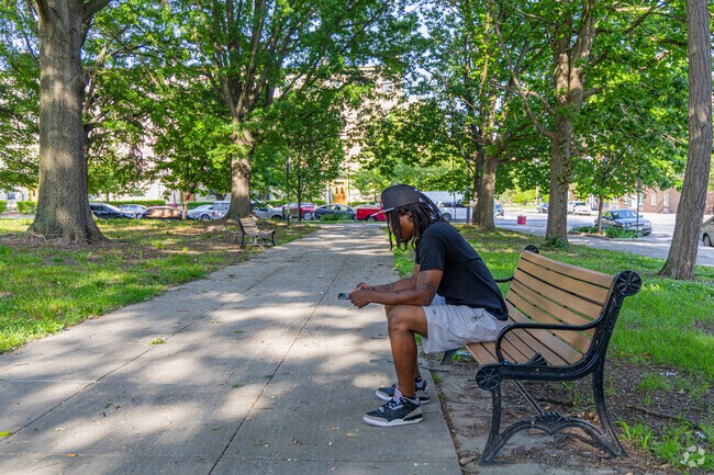 Sit back and relax in the shade at Franklin Square Park.