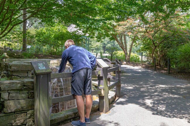 Residents of Bridgeport can enjoy the many fountains at the Garden Of The Five Senses.