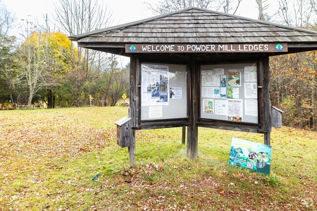 Powder Mill Ledges is a popular place near Bishop Heights to go on a hike and birdwatch.