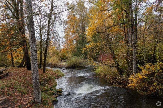 Enjoy the sounds of the river following through Larwood Wayside park.