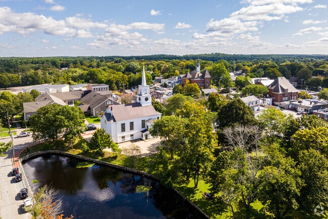 Medfield's tight-knit community offers restaurants, stores and churches all within walking distance.