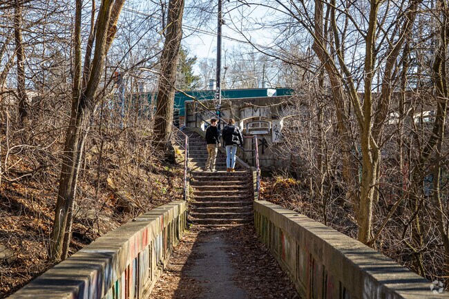A series of bridges connect Frog Island Park and Riverside Park near Midtown.
