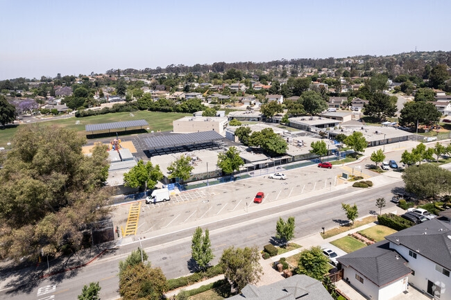 Sunset Lane Elementary as seen from above the city of Fullerton