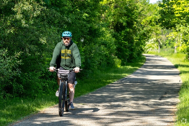 Residents of Eastern Harrison enjoy exercising outdoors on protected pathways in Eastern Harrison.