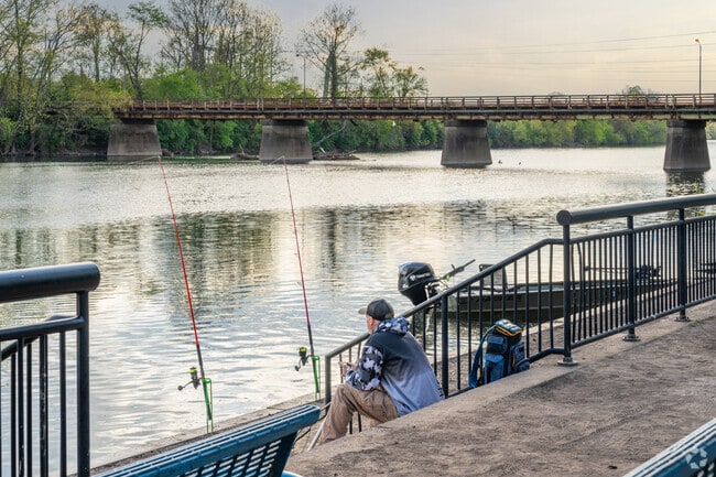 Norristown Riverfront Park sees local fisherman along the Schuylkill River.
